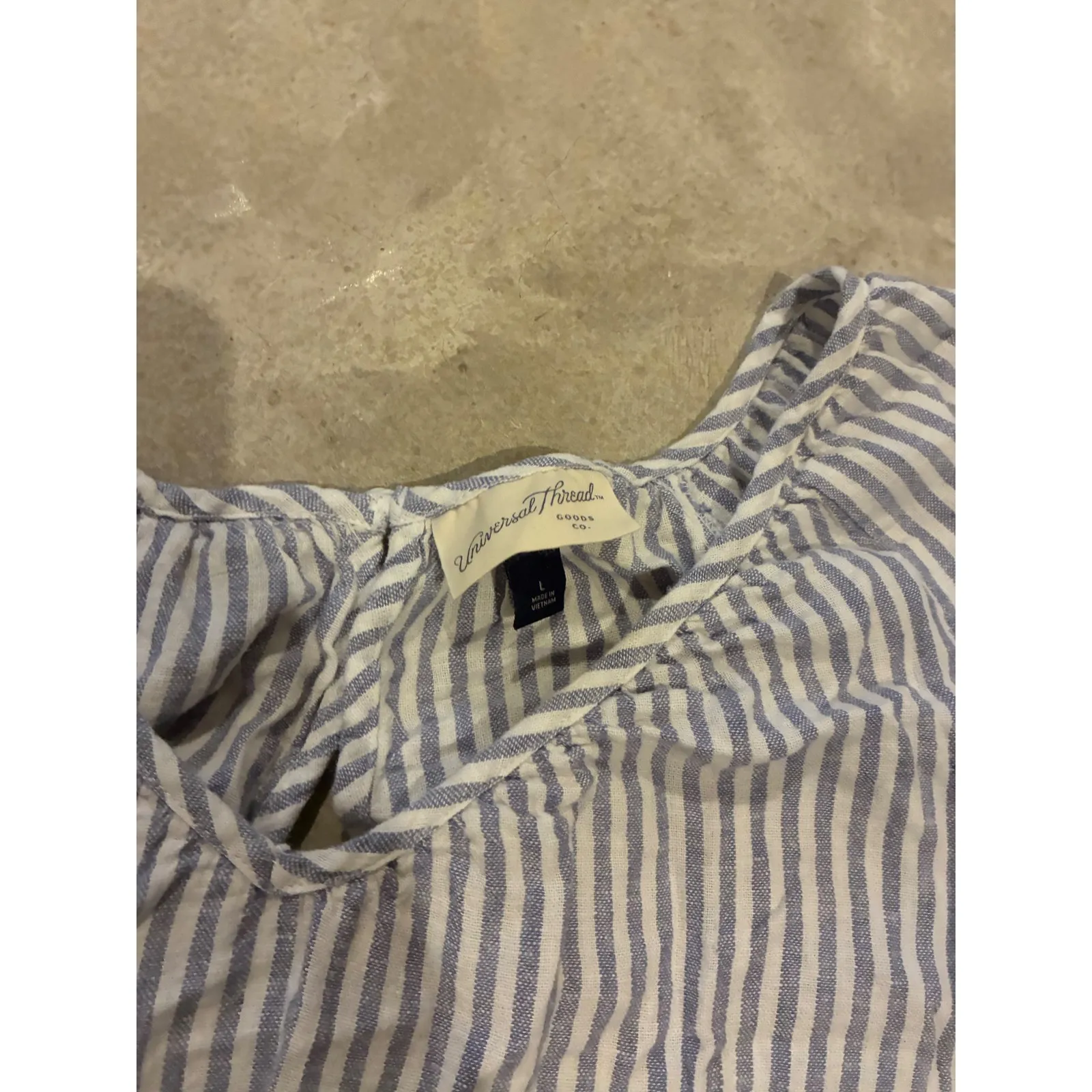 Universal Thread Striped Drawstring Waist Romper Casual Beach Vacation Size L - Image 7