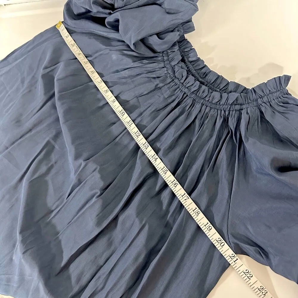 Mersea Tulum Ruffle Dress Blue Size M - Image 11