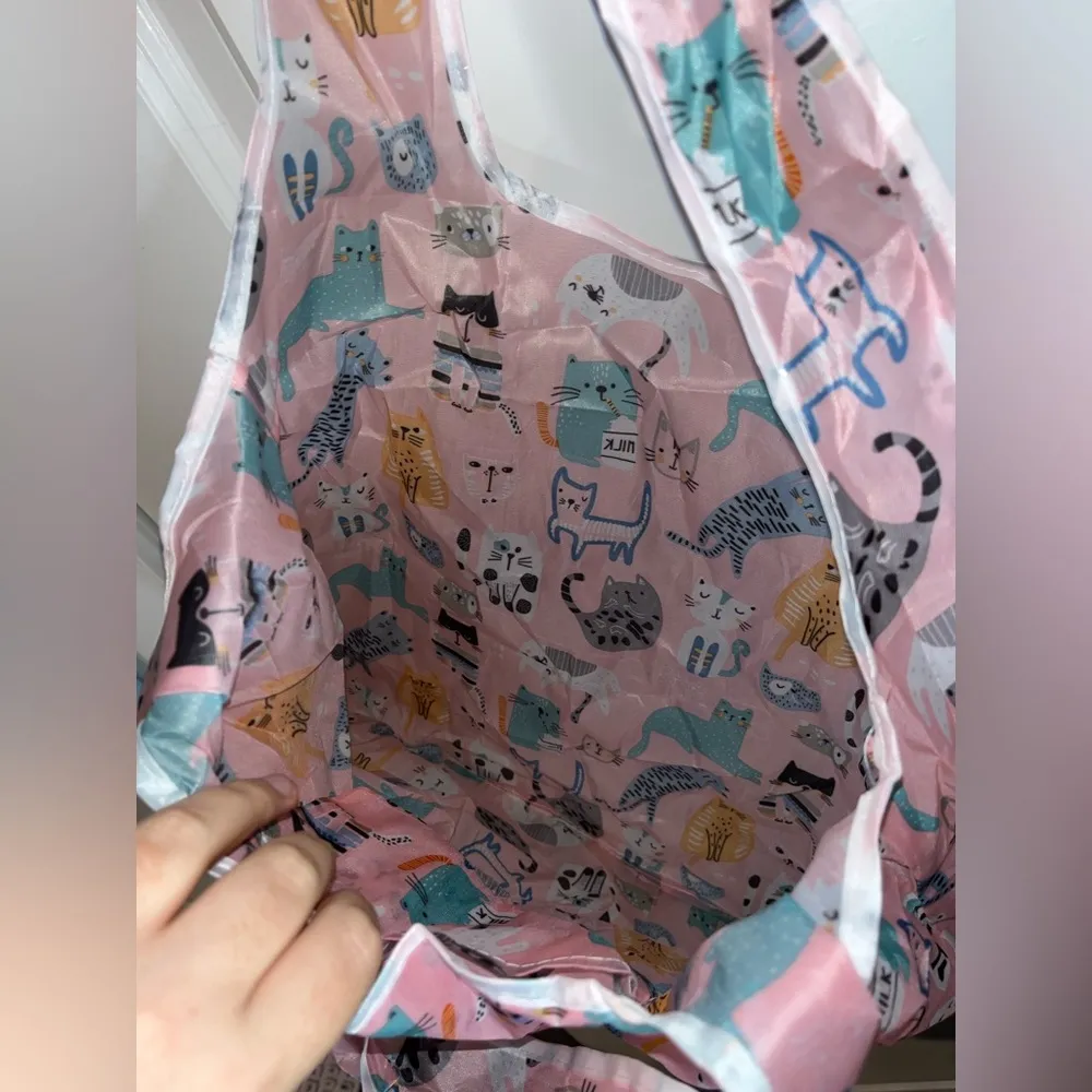 Polyester Large Foldable Portable Shopping Bag / Large Capacity Tote Bag Cats - Image 6