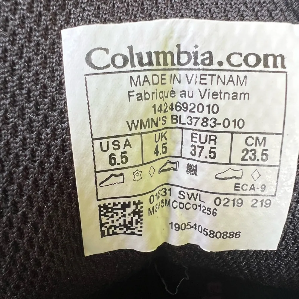 Columbia Newton Ridge Plus Womens Size 6.5 Black Waterproof Hiking Boots - Image 3