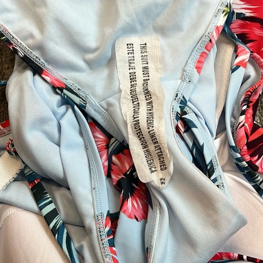 Kona Sol Swimsuit Tropical Floral One Piece XL New - Image 9