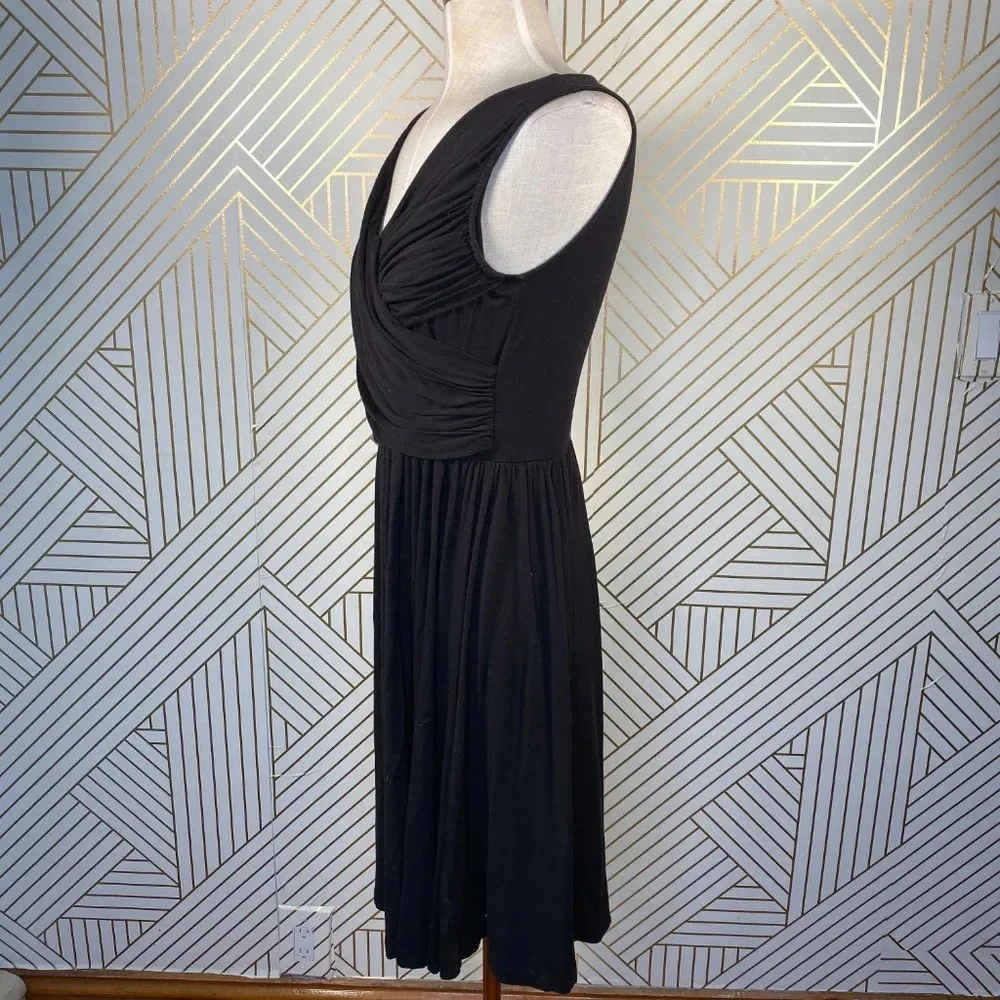 Anthropologie Girls from Savoy‎ Dress Draped Sleeveless Jersey Black Size Small - Image 5