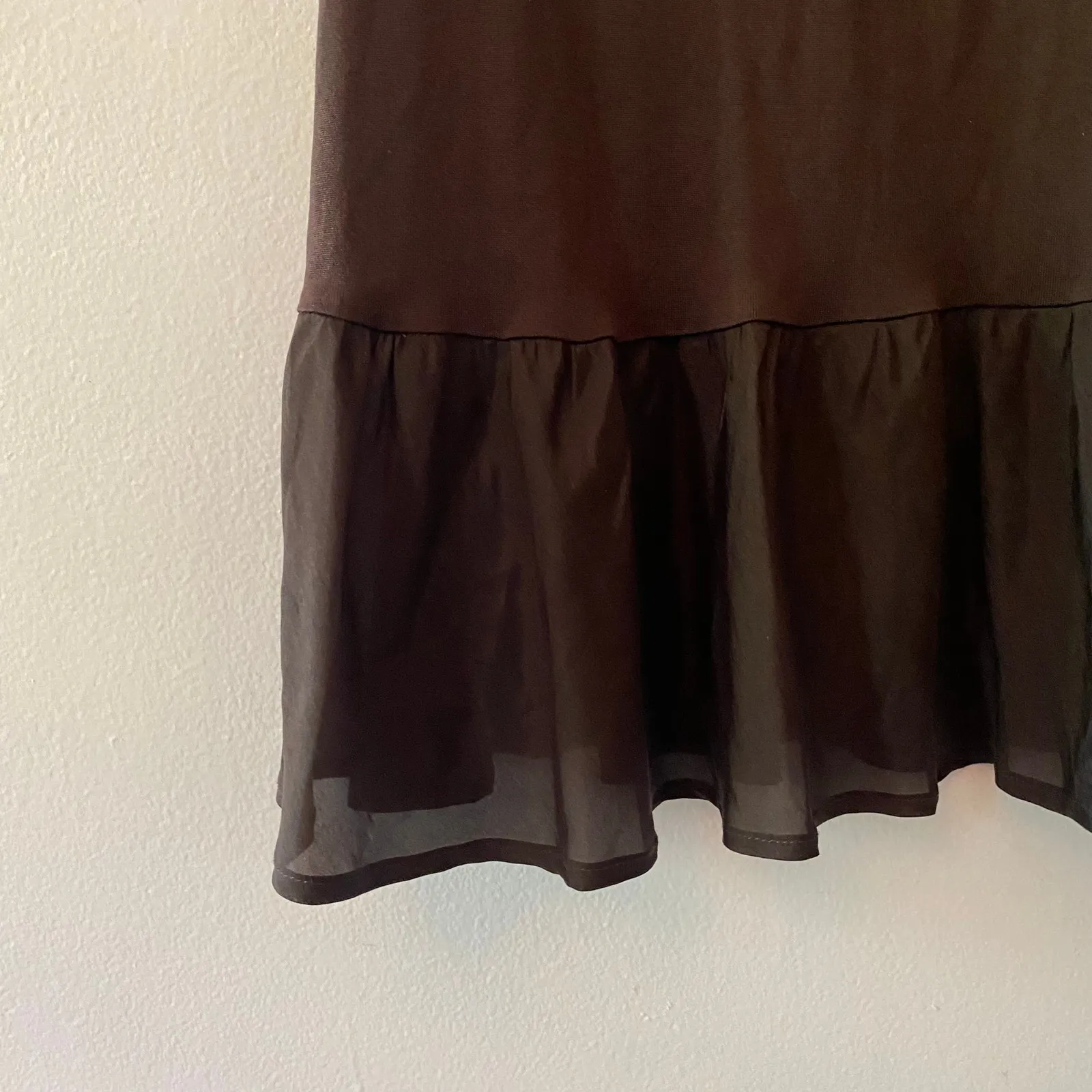 Eileen Fisher Chocolate Brown 100% Silk Sleeveless Tank Dress Midi Women's Small - Image 4