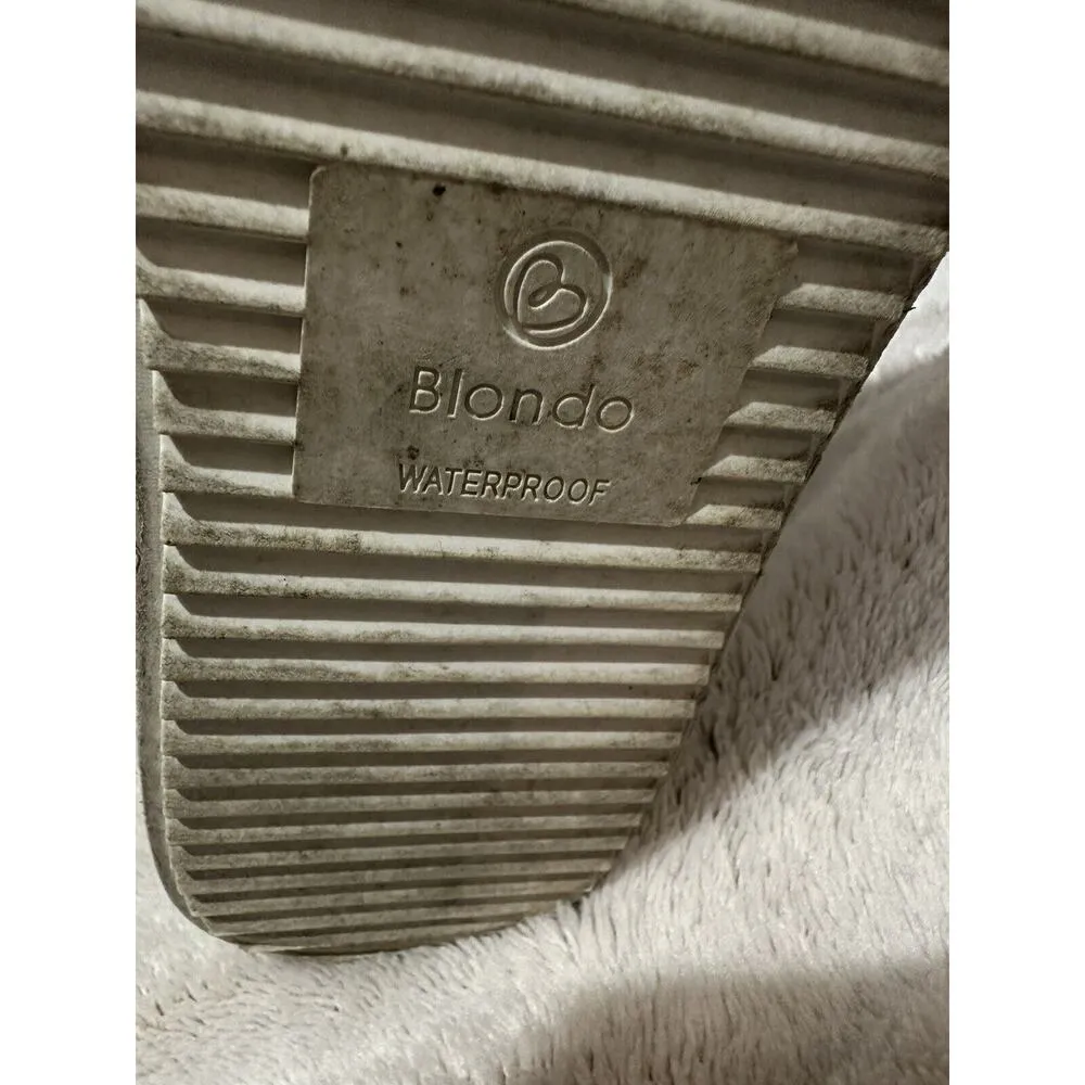 Blondo  Boots Women’s 8M Beige Waterproof Suede Sneaker Faux Fur Lined #B3496295 - Image 6