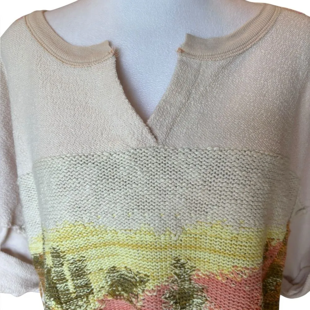 Pilcro Anthropologie Desert Intarsia Sweater Tee Womens Size Medium Cotton - Image 8