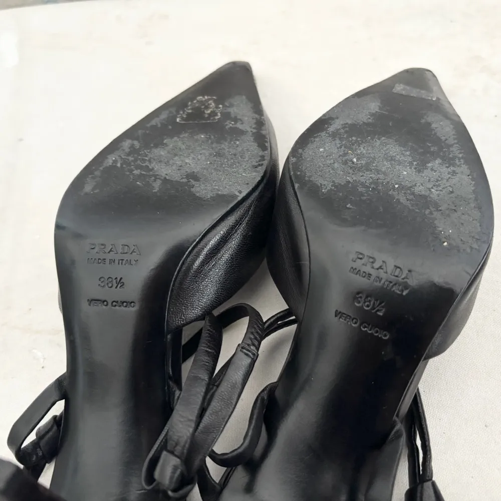 Prada Leather Slingback Pumps - Image 10
