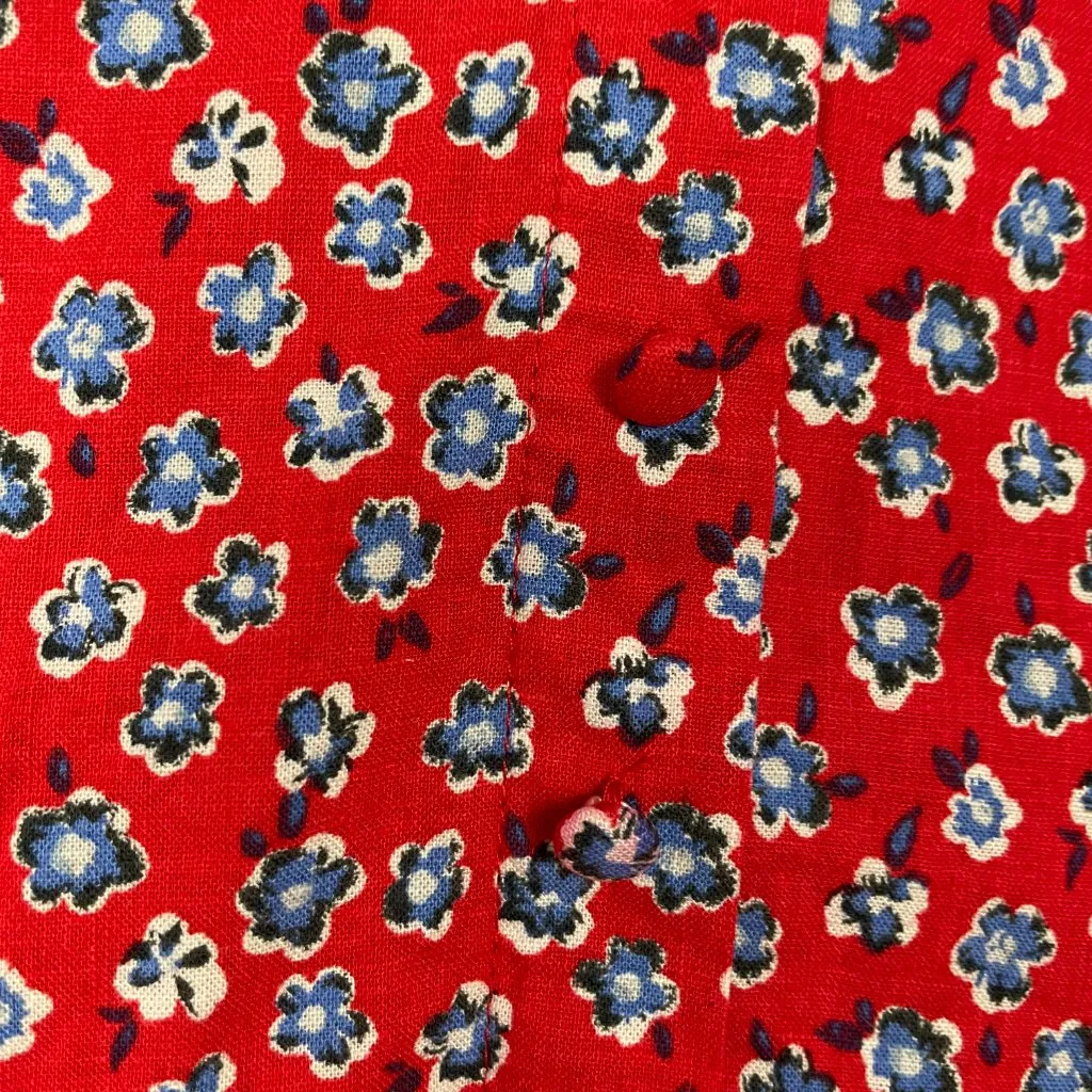 My Michelle Sundress Red Floral‎ Ditsy Print Dress Medium Flutter Sleeves V-Neck - Image 10