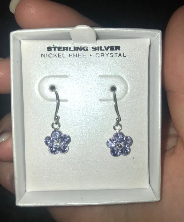 Target Purple Floral Earrings - Image 3