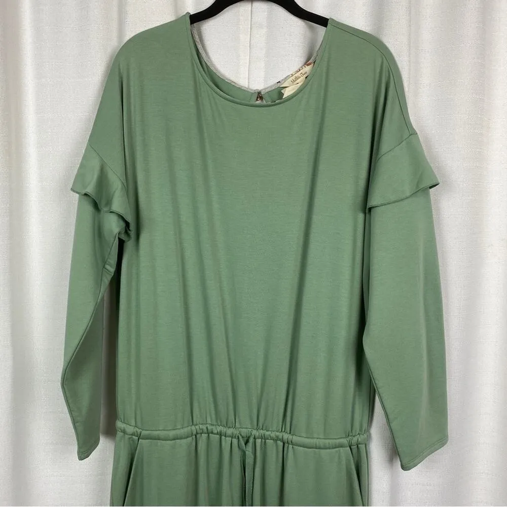 Matilda Jane Mint Green Long Sleeve Resting Day Pocket Knit Jumpsuit Sz.L - Image 5