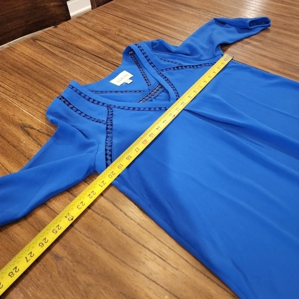 Sugar candy mountain Sabine Royal Blue 3/4 Sleeve sheath eyelet Mini DRESS M Size M - Image 3