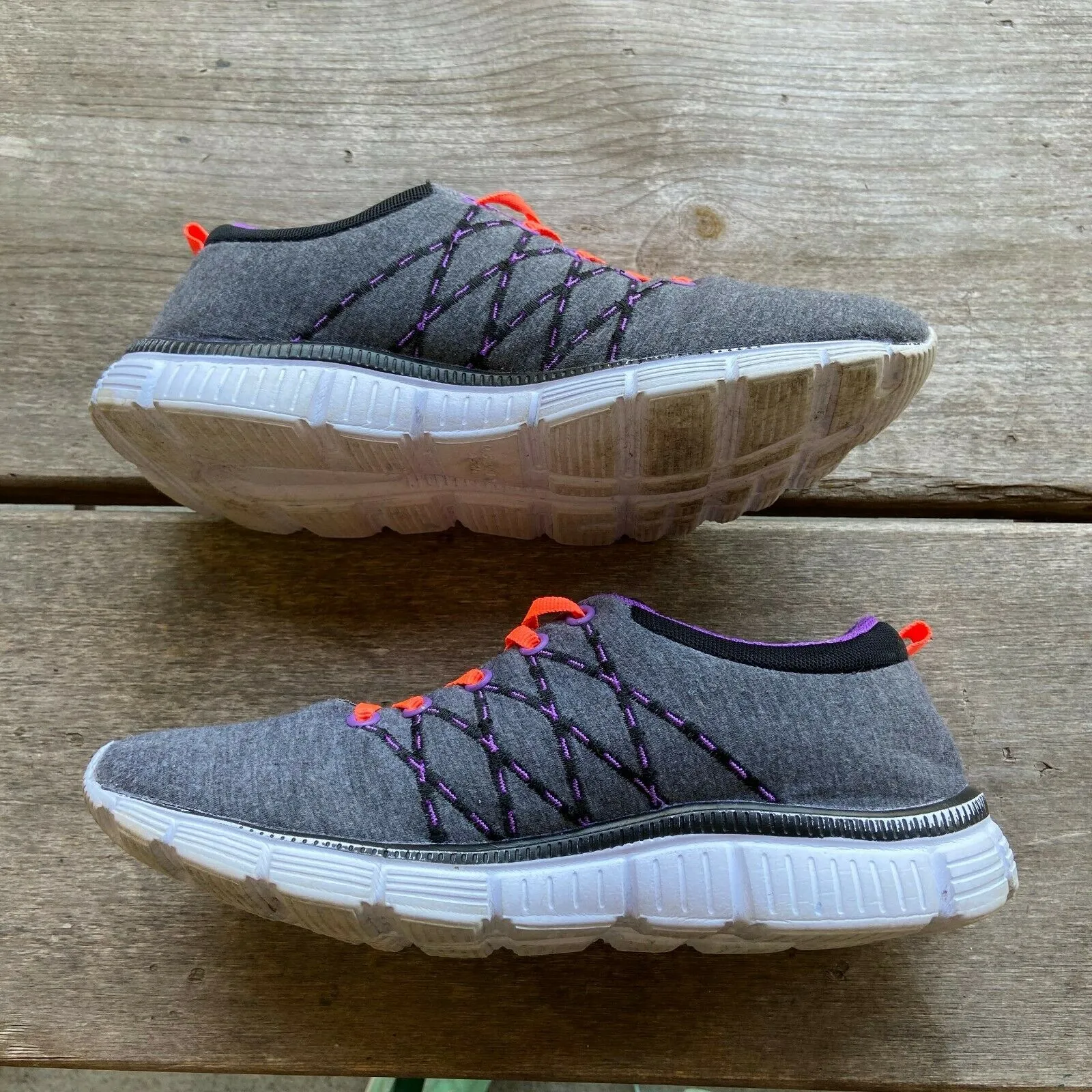 US Polo Association Womens Sneakers Size 7.5 Gray Purple‎ Tennis Athletic Shoes - Image 4