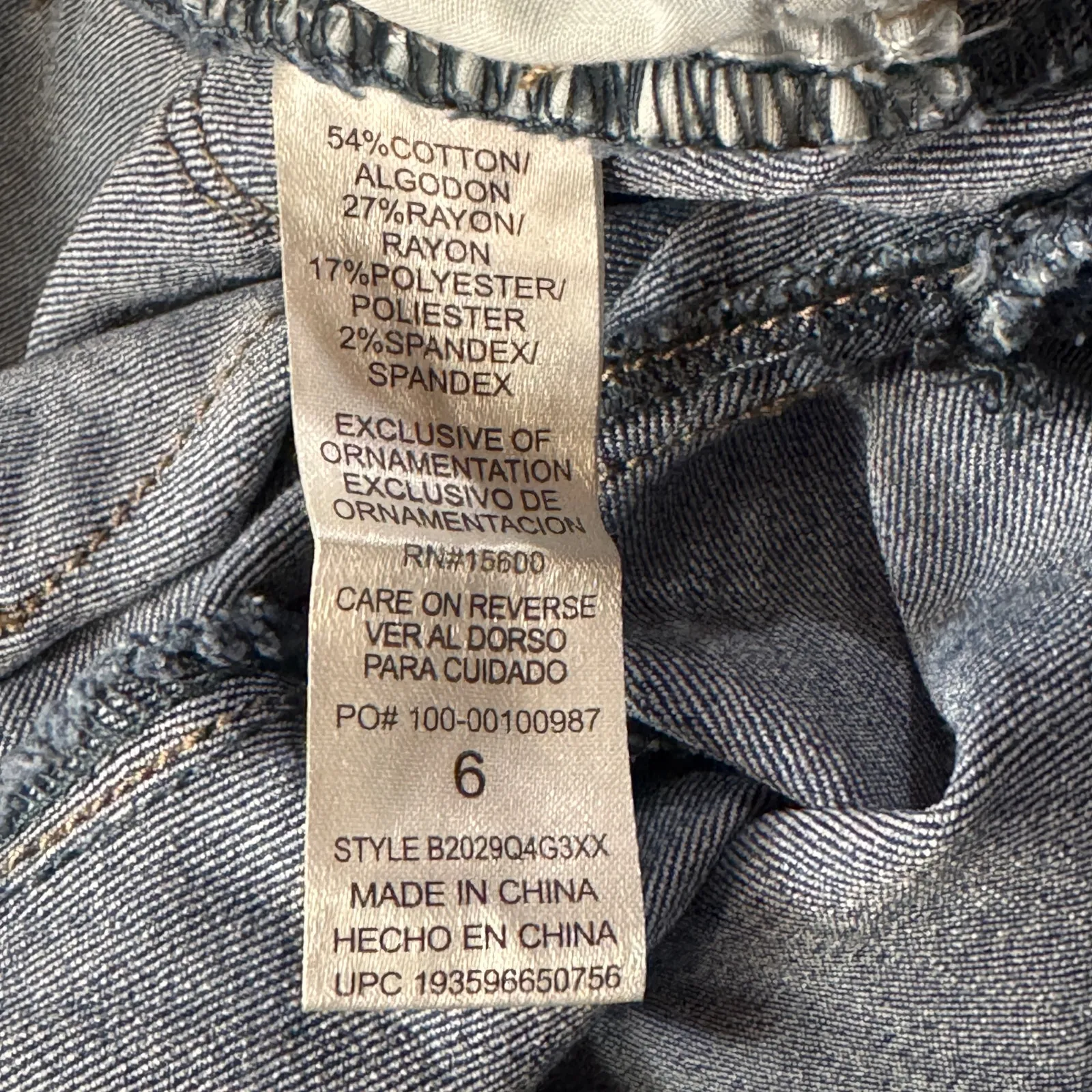 Democracy SZ 6 “Ab”technology Jeans Distressed Stretch Mid-Rise Whiskered Blue - Image 8