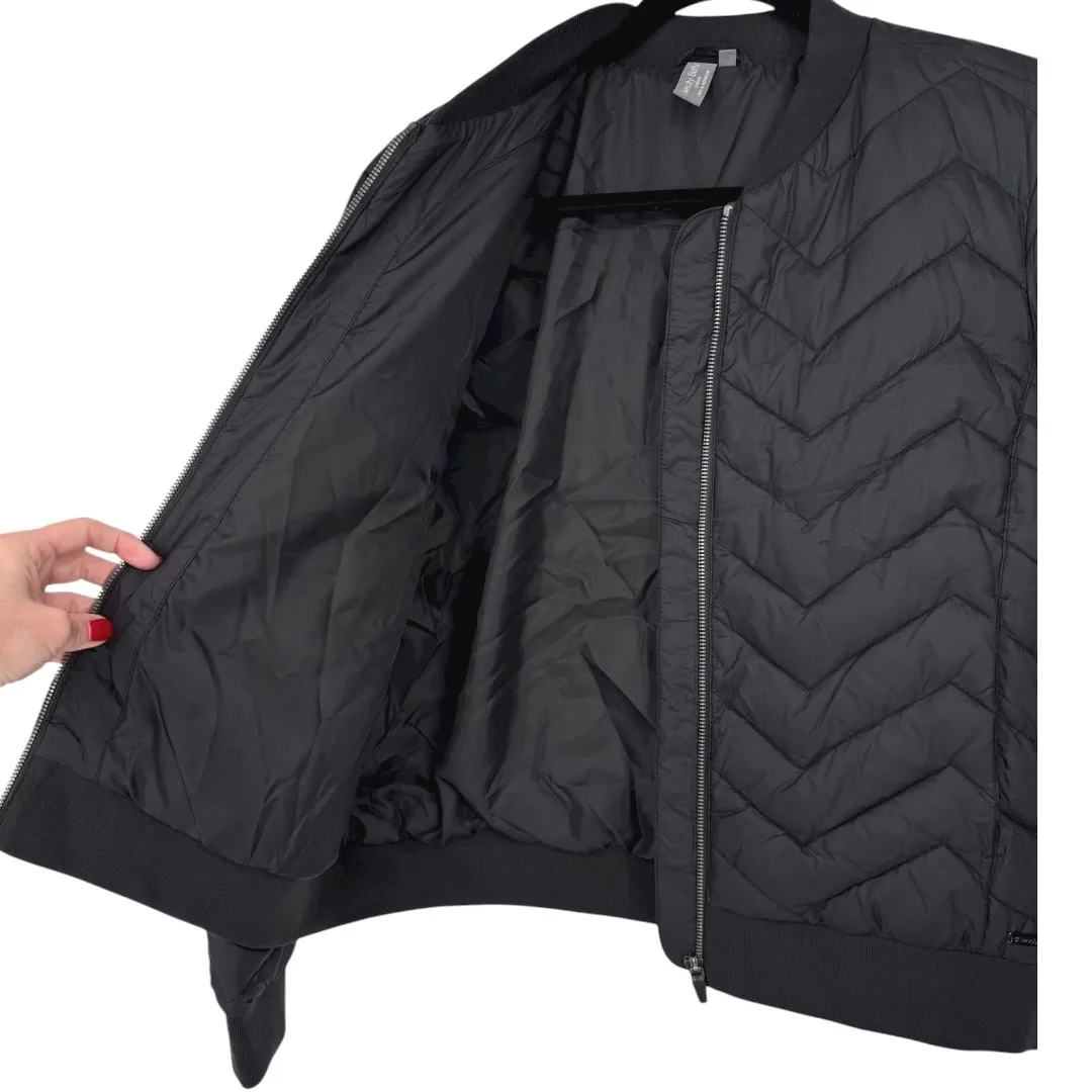 Sweaty Betty Women's Glacier Quilted Bomber Jacket Puffer Coat Black Size Large - Image 7