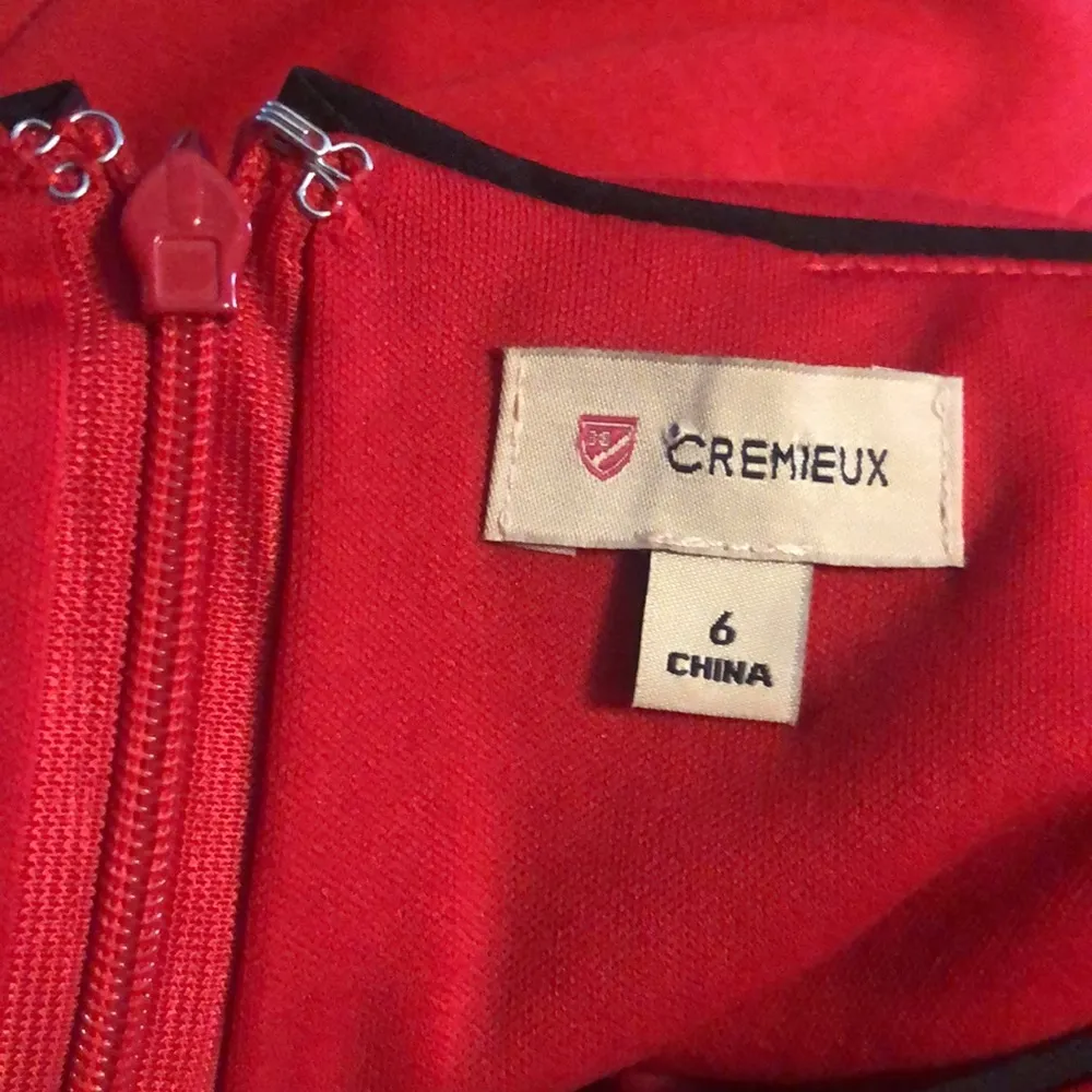 Daniel Cremieux Vintage Red Rayon Blend Long Sleeve Zip Back Dress Womens 6 - Image 7