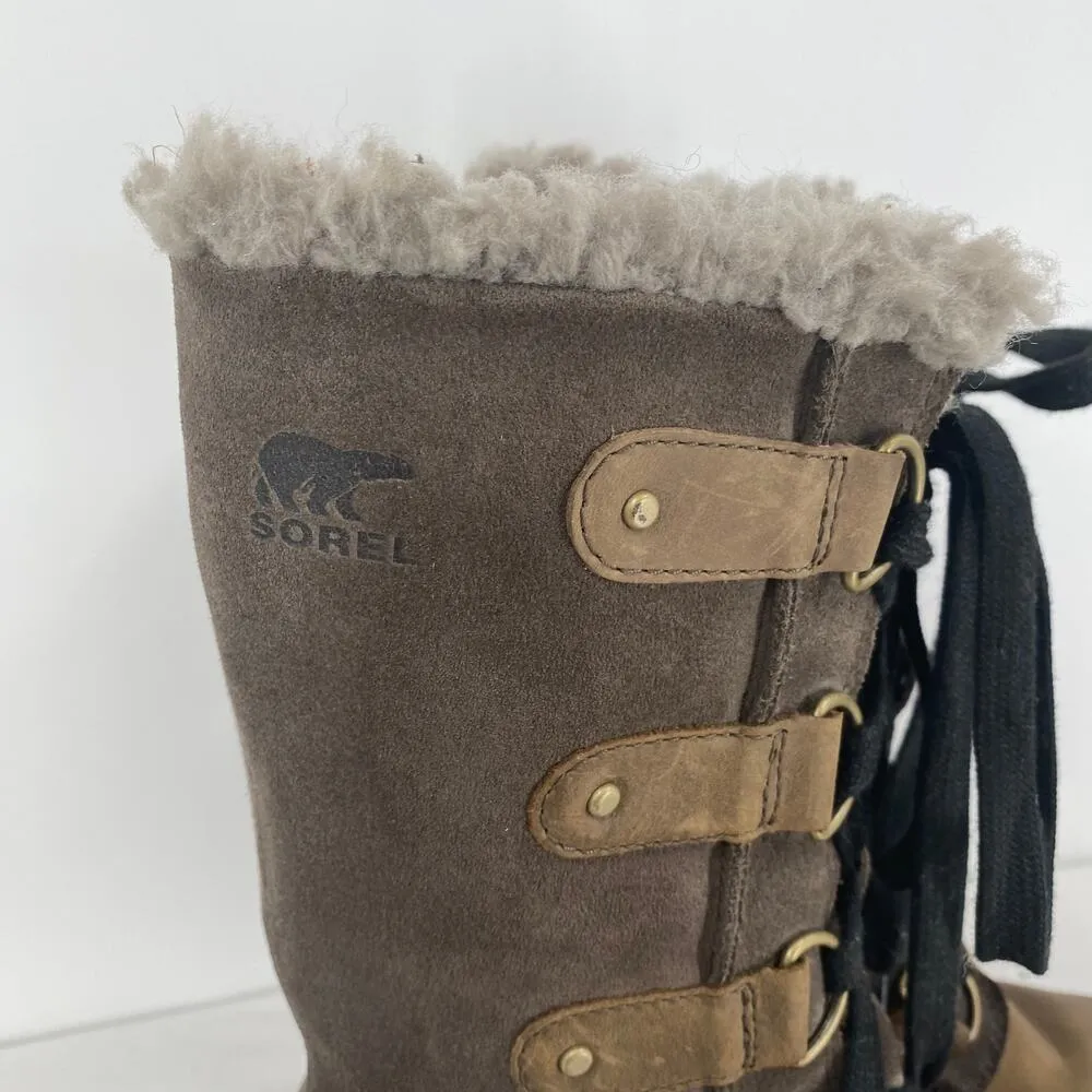Sorel  Emelie Combat Winter Shearling Leather Tall Boots Size 6 - Image 2