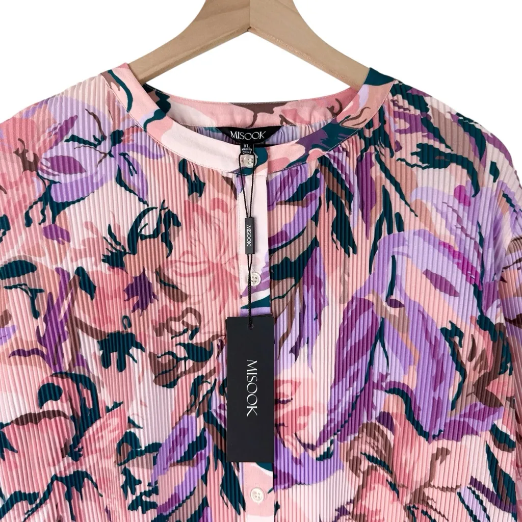 MISOOK Floral Pleated Dress Pink Sz XL NWT - Image 11