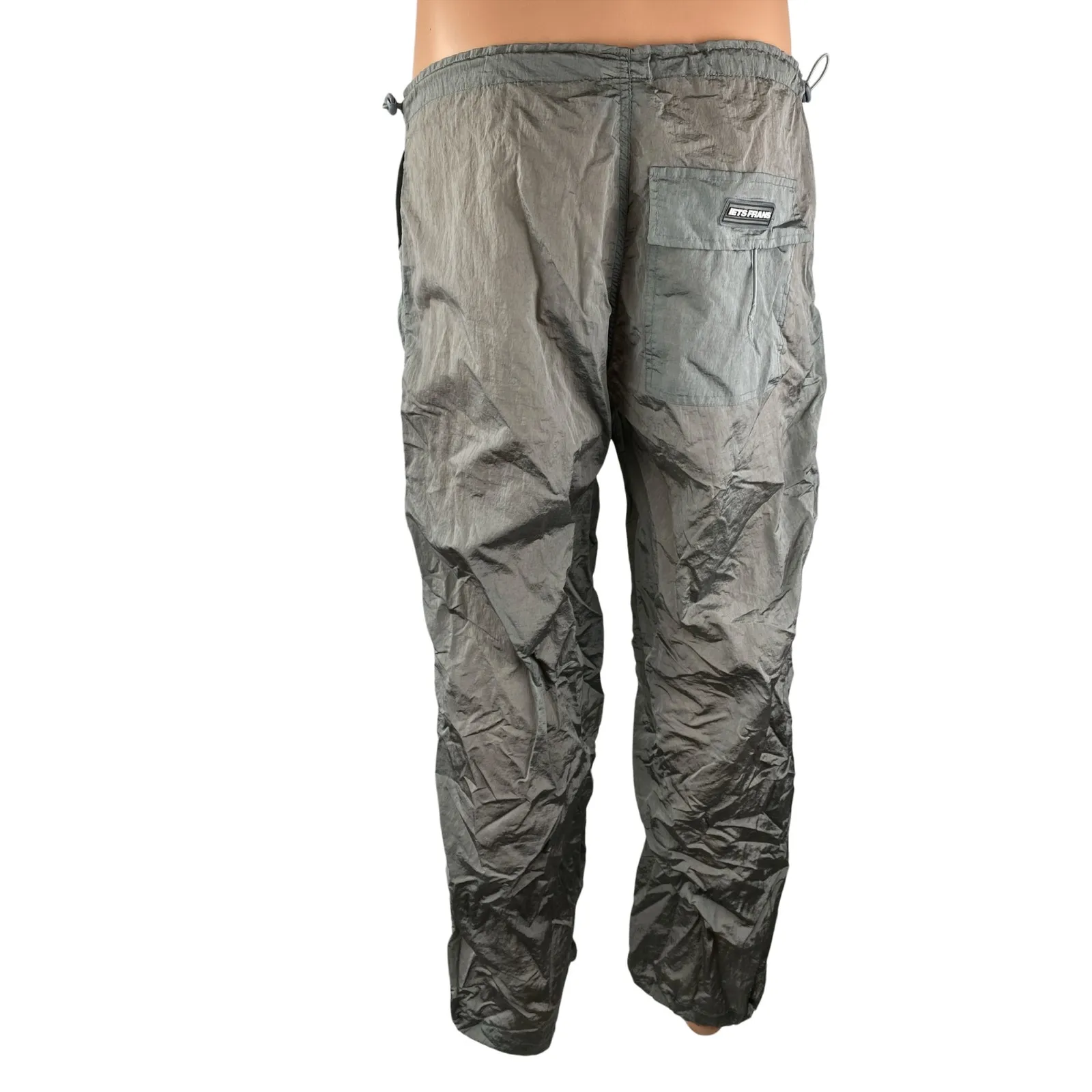 Iets Frans Gray High Rise Straight Leg Windbreaker Baggy Track Trousers Pants S - Image 2