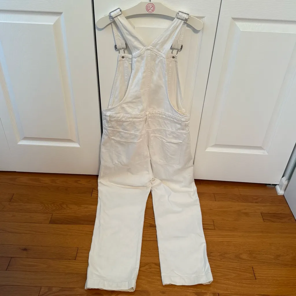 Madewell Straight Leg Overalls in Tile White - Image 4