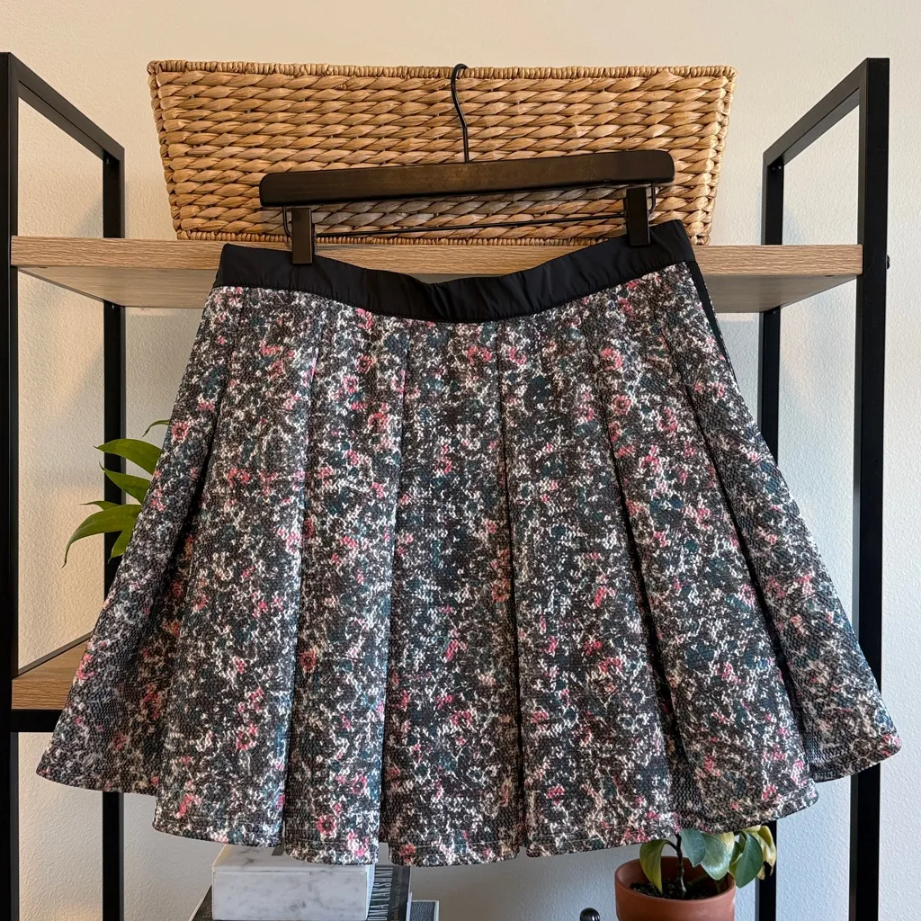 NWT Adidas Primegreen Full Mesh Pleated FloralMulticolor Athleisure Mini Skirt L Black Size L - Image 6