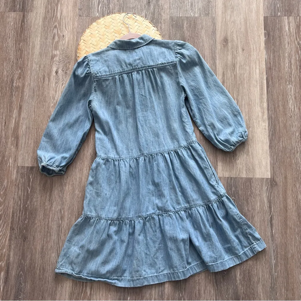 Gap  tiered denim puff‎ sleeve dress - Image 7