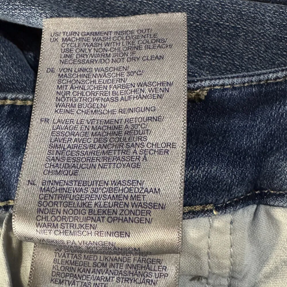 NYDJ SZ 16W Sheri Slim Jeans LiftXTuck Stretch Hi-Rise Zip-Fly Frayed Hems Blue - Image 10