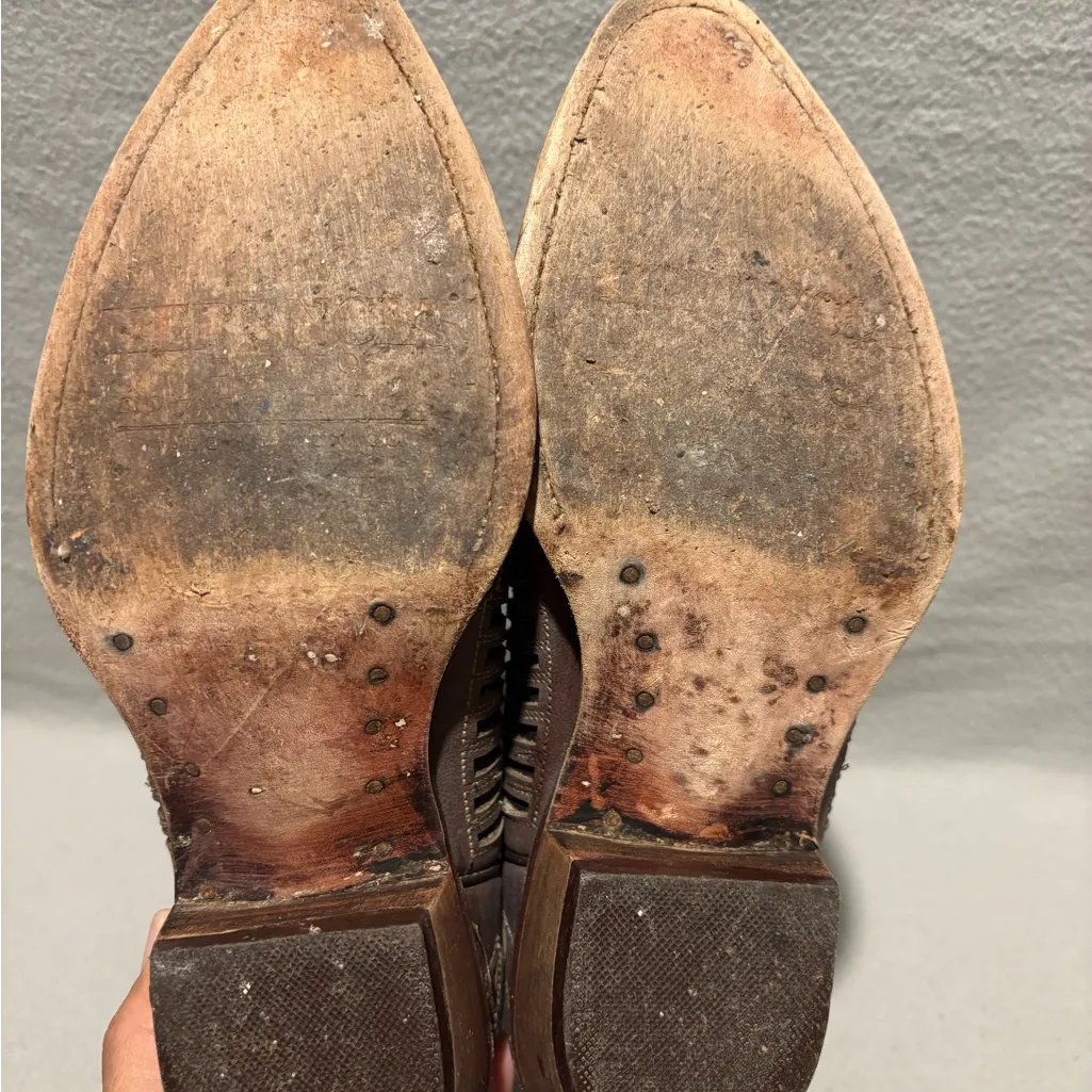 Herencia Women’s Western Inlay Pull on Cowgirl Boots Size 7 snip toe Gray - Image 7