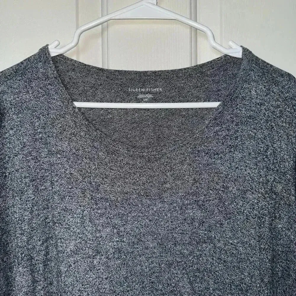 Eileen Fisher Heather Gray Organic Cotton Hemp Dress Oversized Boxy Woman Size S - Image 3