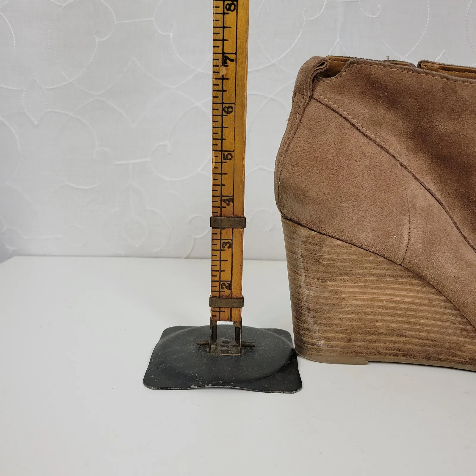 Lucky Brand Yoanna Womens Boots Size‎ 8 Tan Suede Lace Up Wedge Zip Ankle Boots - Image 12