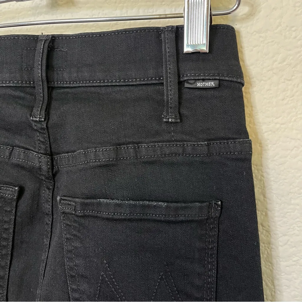 Mother Hustler Ankle Fray Not Guilty Straight Leg Raw Hem Womens Size 24 Black - Image 10