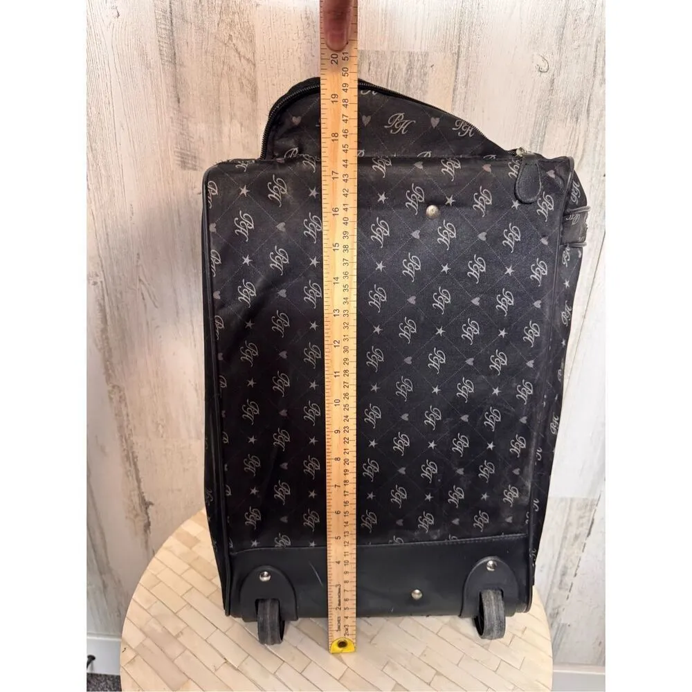 Paris Hilton Rolling Carry On Travel Bag Heiress By Paris Hilton Pink Liner Black - Image 8