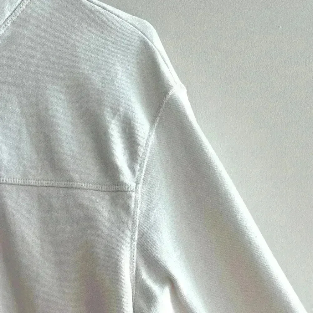 BP White 1/4 Zip Sports Jacket, Athleisure Athletic White Sweatshirt, Small - Image 12