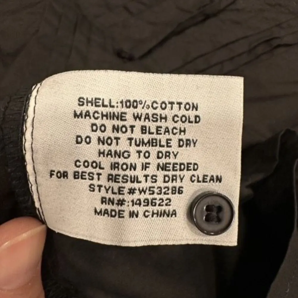 Walter Baker Sia Cotton Top Black Pleated Button Down Blouse Size Medium Neutral - Image 8