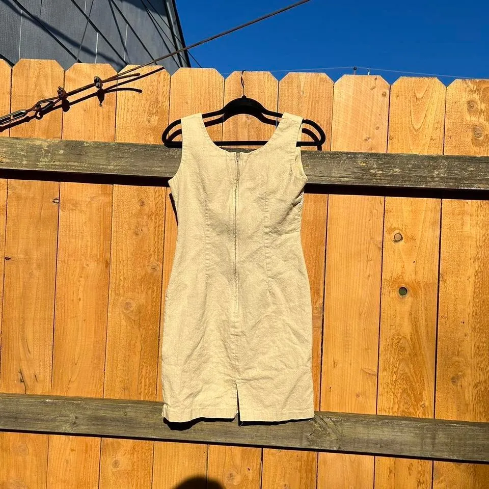 Vintage floral dress by cw dresses‎ size small Tan - Image 8