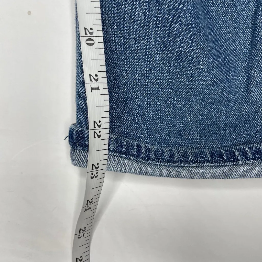 Blue Mid-Rise Crop Boyfriend distressed Denim Jeans Size 0R W24 L24 - Image 8