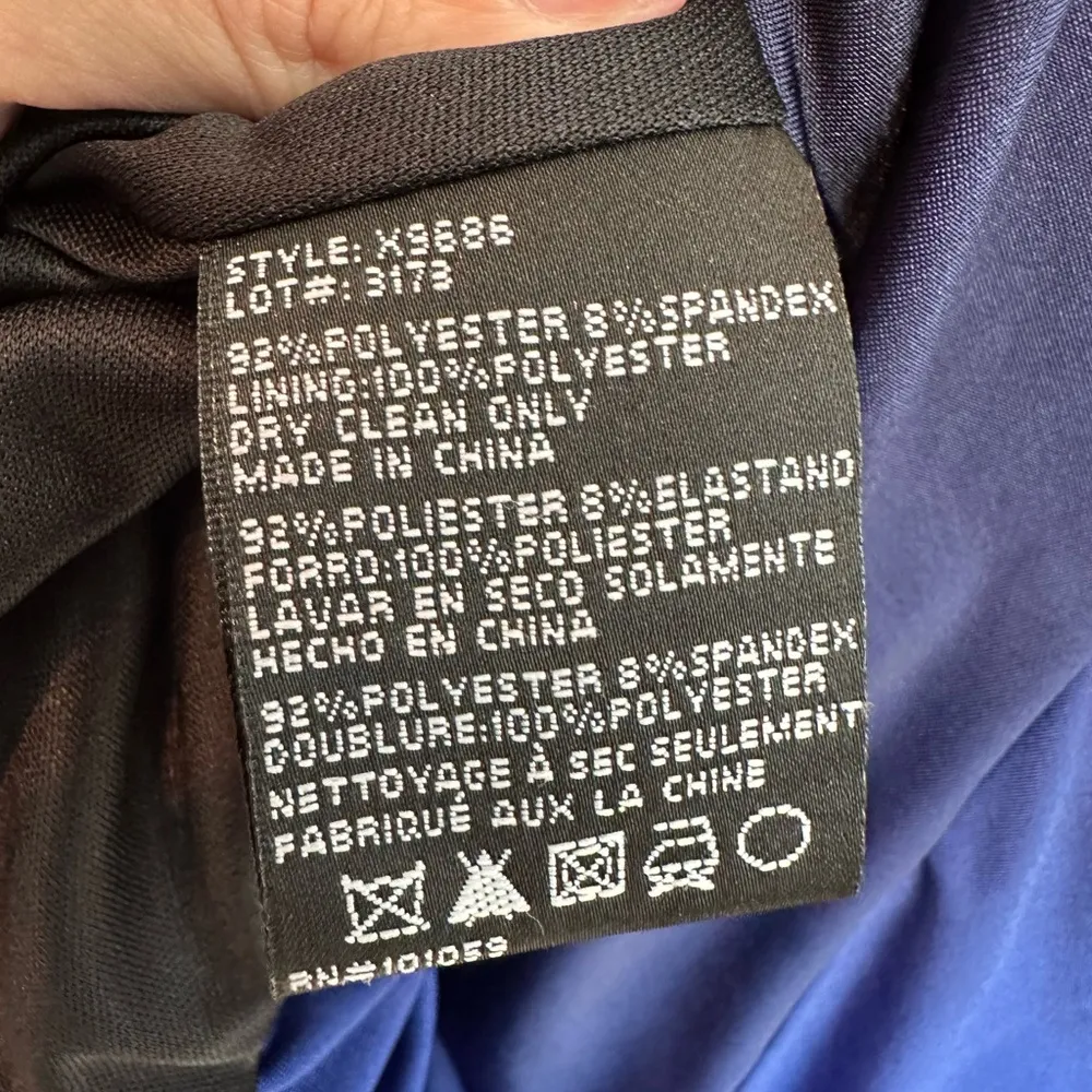 Vintage Xscape Joanna Chen Royal Ombre Cocktail Strapless Dress Y2K Size 14 L XL - Image 9