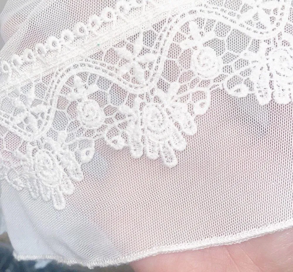 Altar'd State White Floral Keyhole Mesh Shift Mini Dress - Image 4