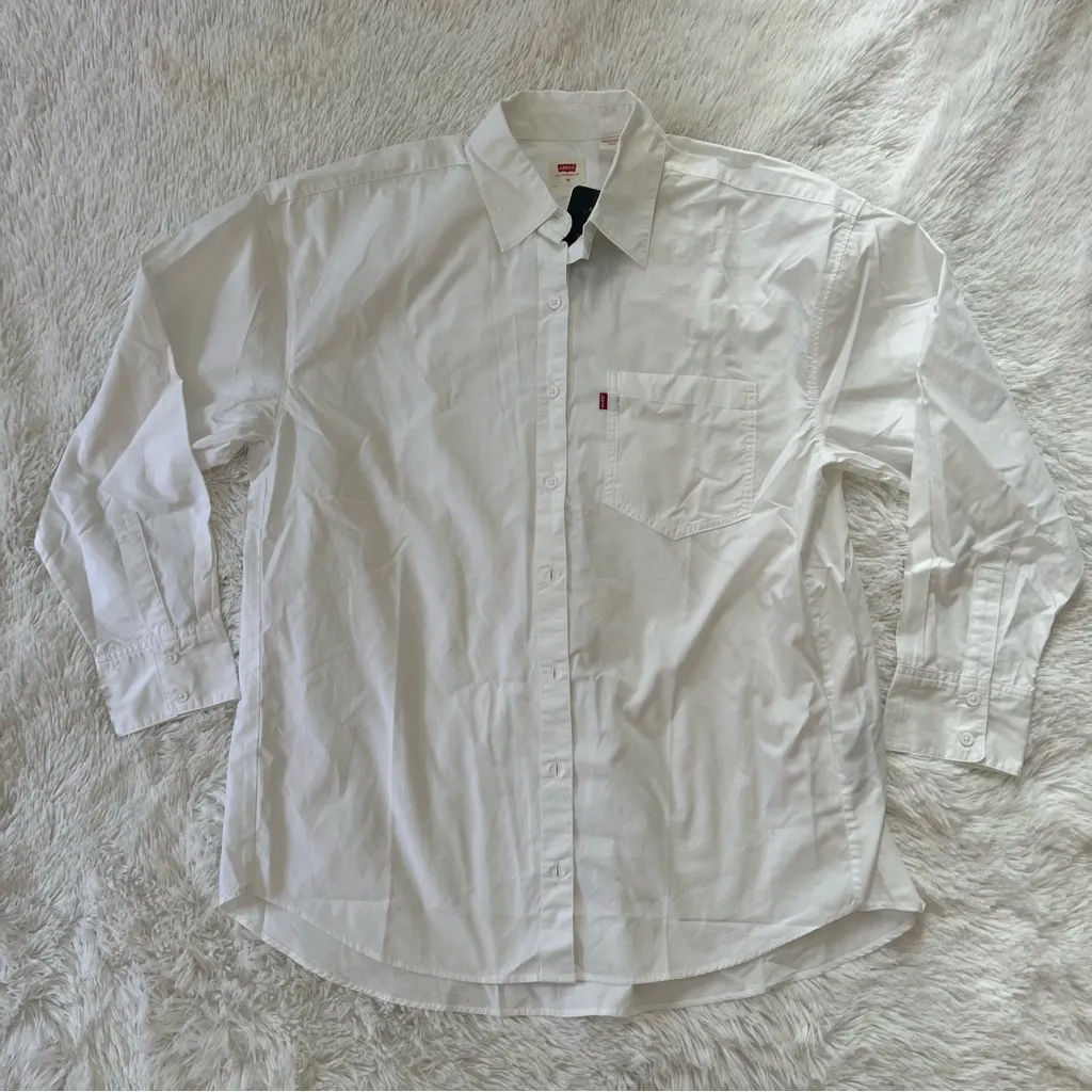 Levi’s Women White Button-Up Shirt Size M - Image 4