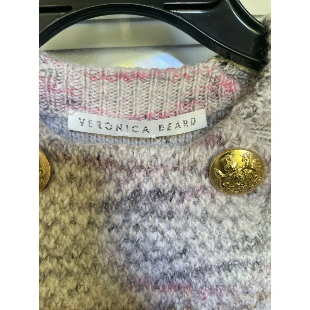 Veronica Beard Adelaide Crew Neck Full Sleeve Sweater S Merino wool/ Alpaca Gray - Image 10