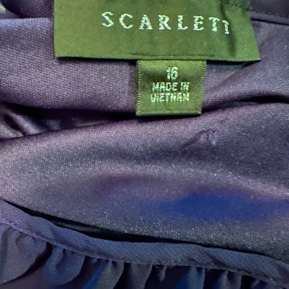 - SCARLETT -Chiffon Navy blue with sequins cocktail party Blouson Dress Size 16 - Image 6