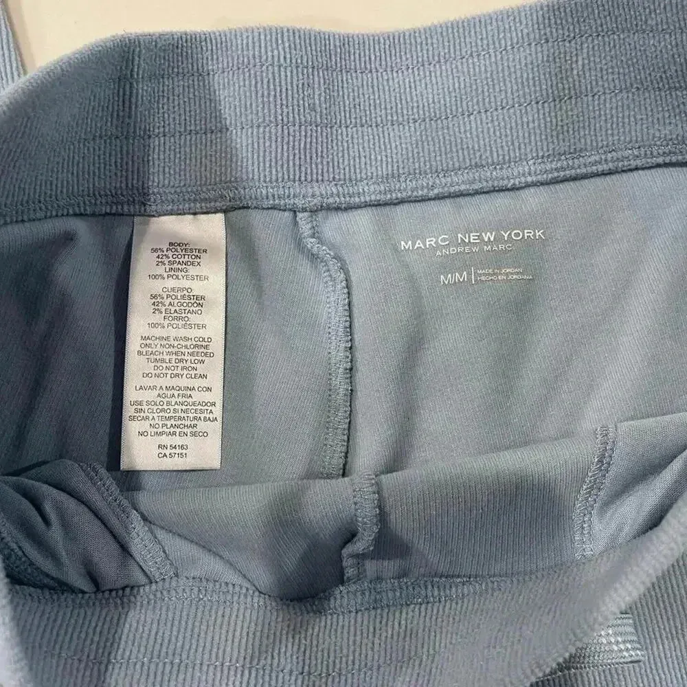 Marc New York Andrew Marc Blue Rib Knit Soft Slim Jogger Pants Women’s Medium - Image 4