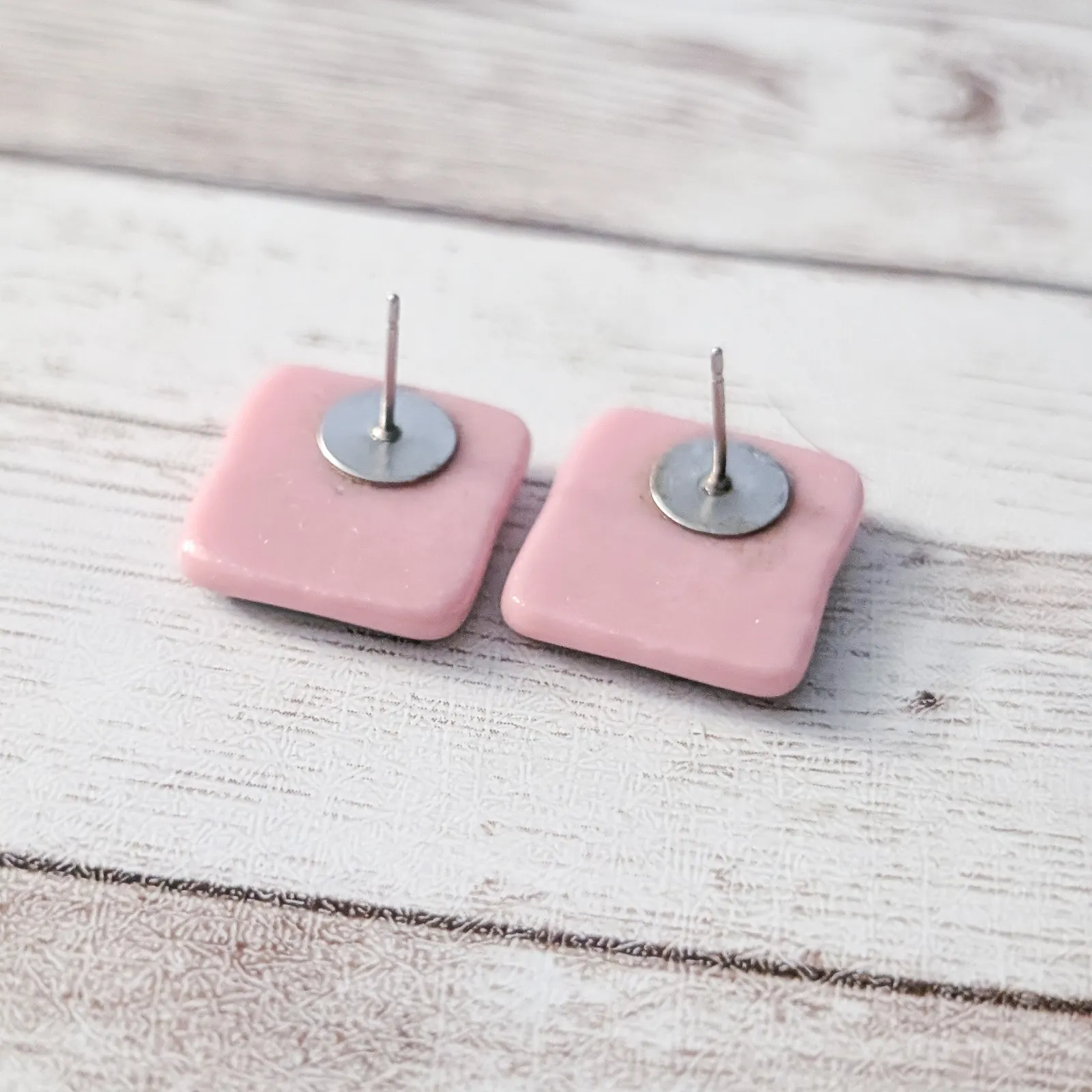 Vintage Earrings for Pierced Ears Retro Pink, White, Blue - Image 5