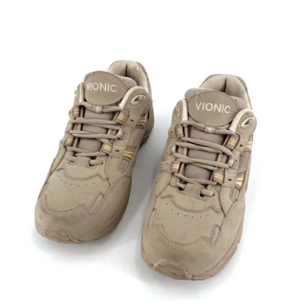 Vionic Women's 23 Walk Leather Performance Walking Sneakers Shoes Taupe Size 9.5 - Image 2