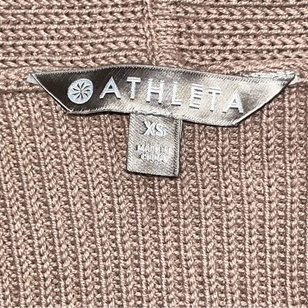 Athleta Rose Pink Oversized Cable Knit V Neck Switchback Pullover Sweater XS - Image 8