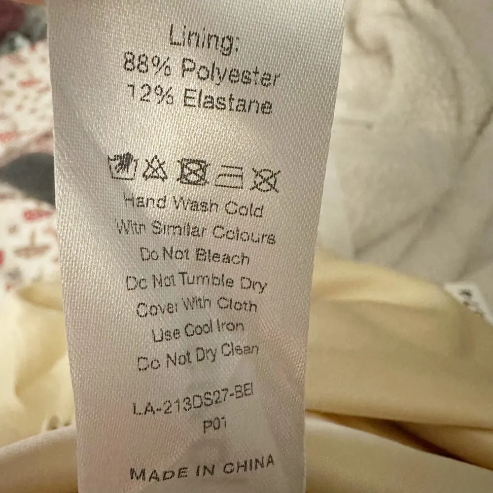 Lavish Alice Satin Cowl Neck Button Detail Formal Midi Dress US 0 Cream - Image 15