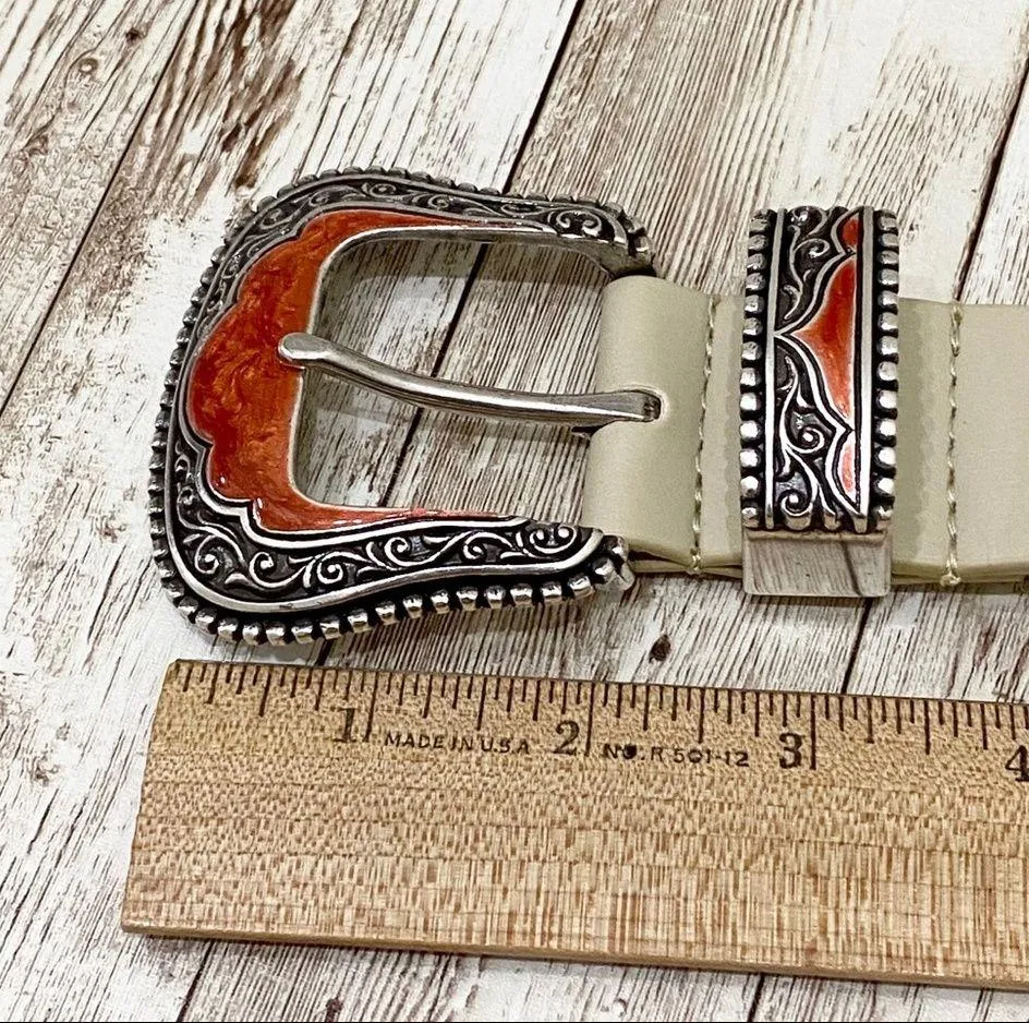 Genuine Leather Studded Southwestern Belt Buckle L Size L - Image 5