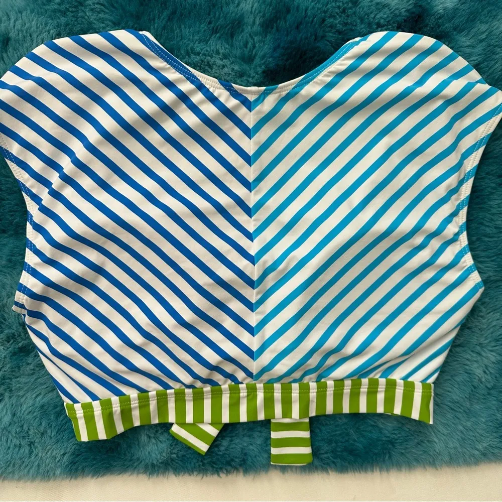 Bleu Rod Beattie Cap Sleeve Crop Bikini Top Size 10 - Image 11