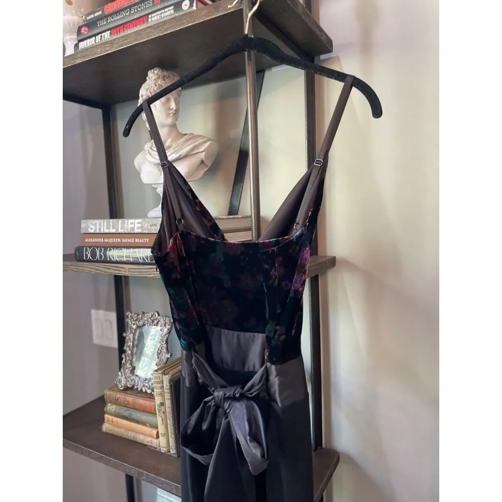 Ramy Brook Paige Floral Sash Belt Wide Leg Jumpsuit Velvet Multi Womens Size 8 - Image 9