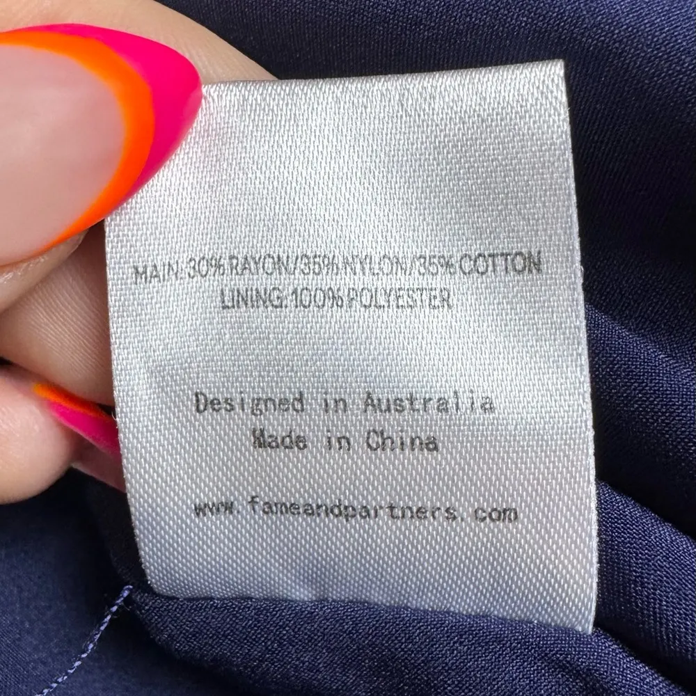 Fame and Partner Strapless Cocktail Dress Lace Navy Blue Womens 6 - Image 7