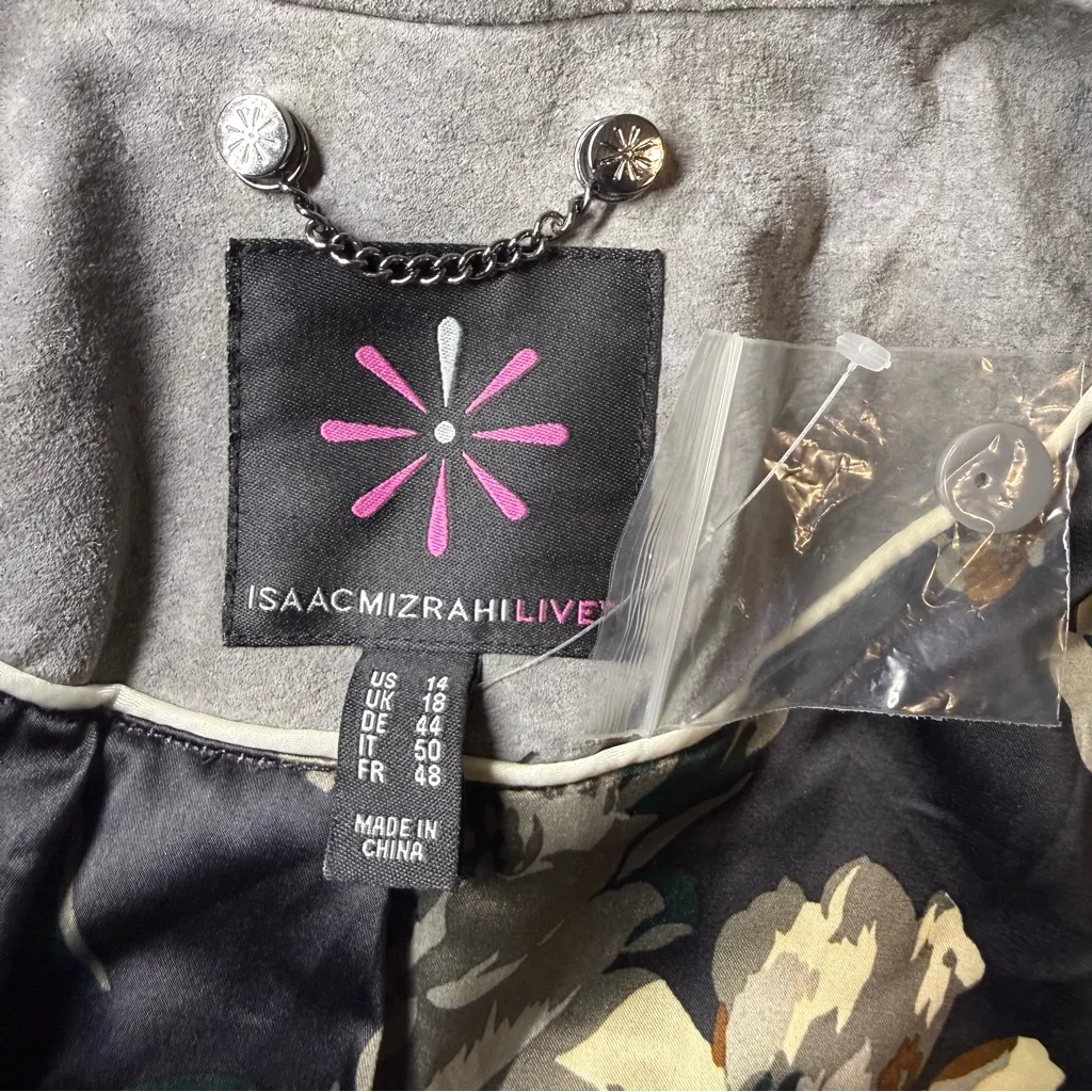 Isaac Mizrahi Live Suede Leather Motorcycle Jacket - Image 3