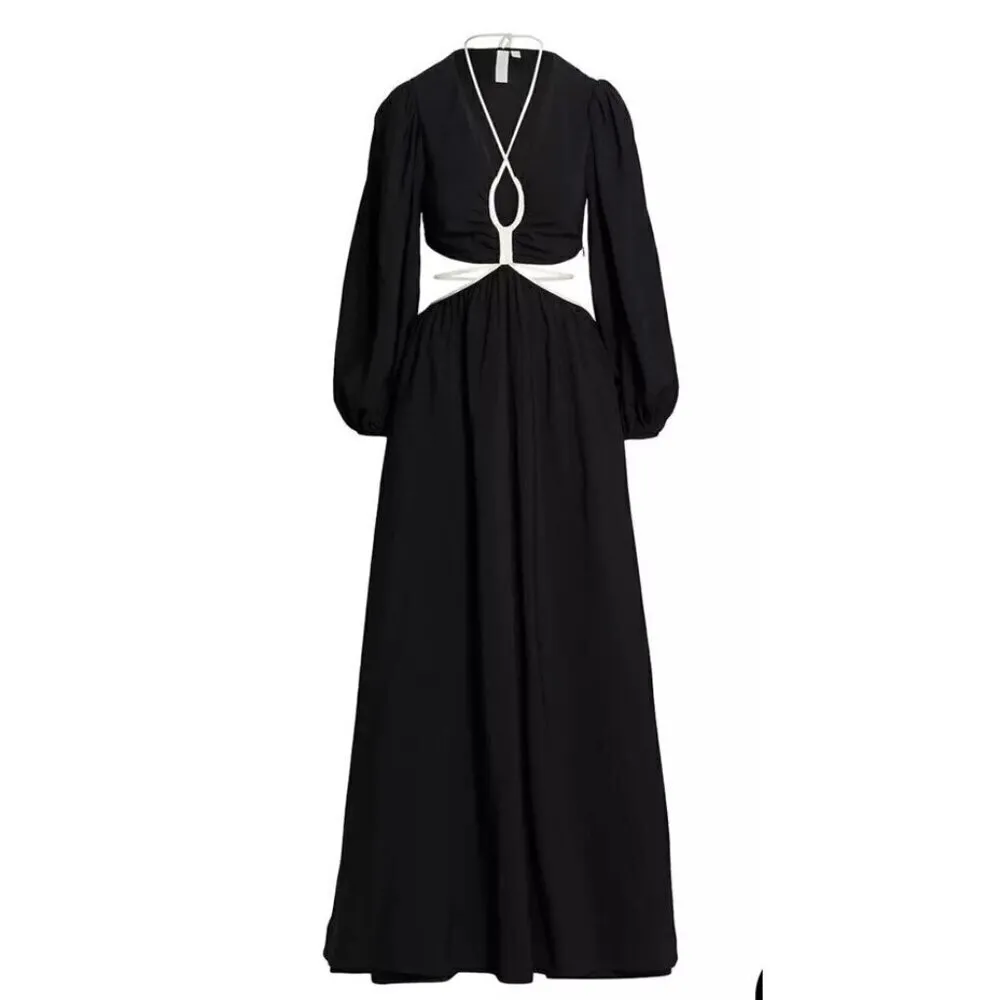 SIMKHAI Tierneigh Maxi Dress in Black Small New Womens Long Gown - Image 10